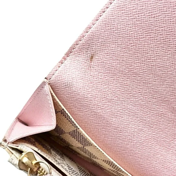 Louis Vuitton Damier Azur Ballerine Pink Leather Emilie Long Wallet - Picture 15 of 15